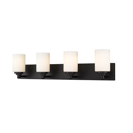 Z-Lite Soledad 4 Light Vanity, Matte Black & White 485-4V-MB